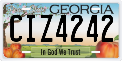 GA license plate CIZ4242
