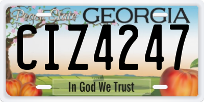GA license plate CIZ4247