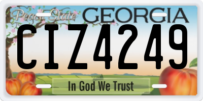 GA license plate CIZ4249