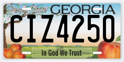 GA license plate CIZ4250