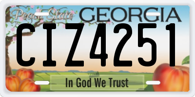 GA license plate CIZ4251
