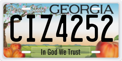 GA license plate CIZ4252