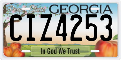 GA license plate CIZ4253