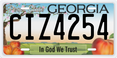 GA license plate CIZ4254