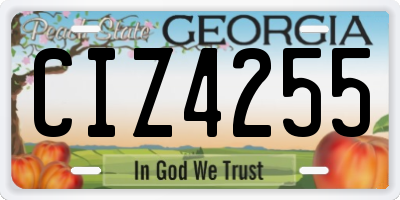 GA license plate CIZ4255
