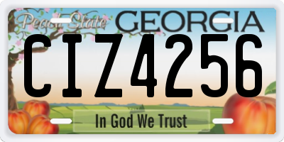 GA license plate CIZ4256