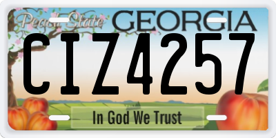 GA license plate CIZ4257