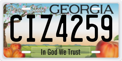 GA license plate CIZ4259