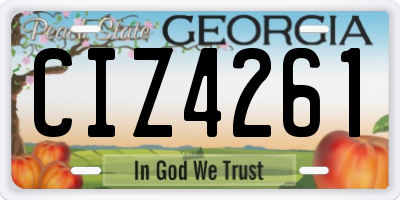 GA license plate CIZ4261