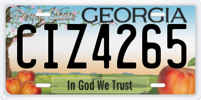 GA license plate CIZ4265