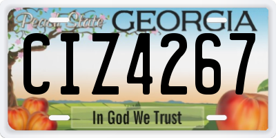 GA license plate CIZ4267
