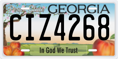 GA license plate CIZ4268