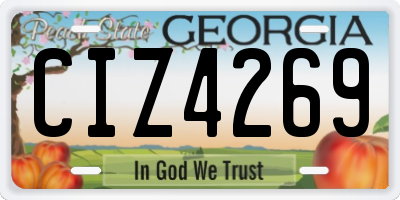 GA license plate CIZ4269