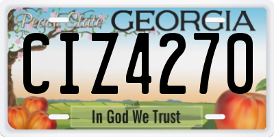 GA license plate CIZ4270