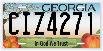 GA license plate CIZ4271