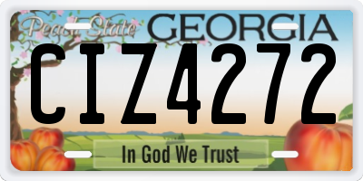 GA license plate CIZ4272