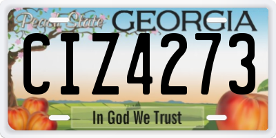 GA license plate CIZ4273