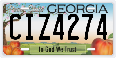 GA license plate CIZ4274