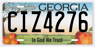 GA license plate CIZ4276