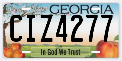 GA license plate CIZ4277