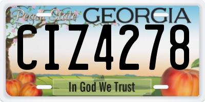GA license plate CIZ4278