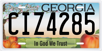 GA license plate CIZ4285