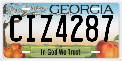 GA license plate CIZ4287