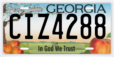 GA license plate CIZ4288