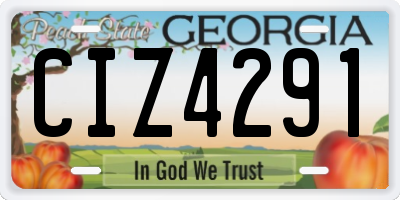 GA license plate CIZ4291