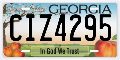 GA license plate CIZ4295