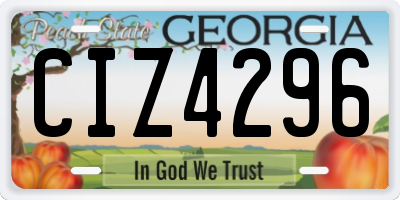 GA license plate CIZ4296