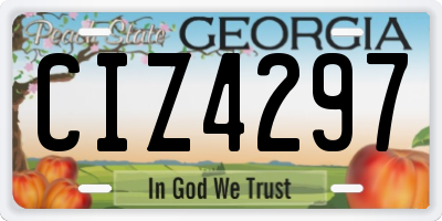 GA license plate CIZ4297
