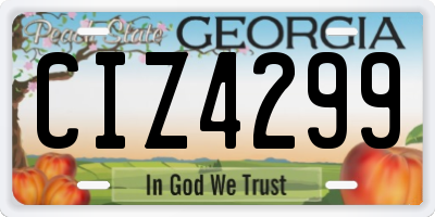 GA license plate CIZ4299