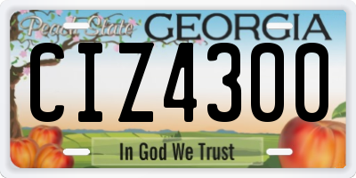 GA license plate CIZ4300