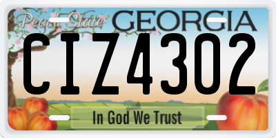 GA license plate CIZ4302