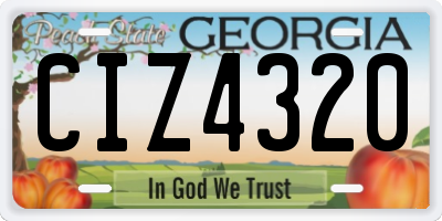 GA license plate CIZ4320