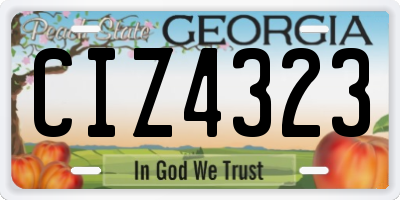 GA license plate CIZ4323