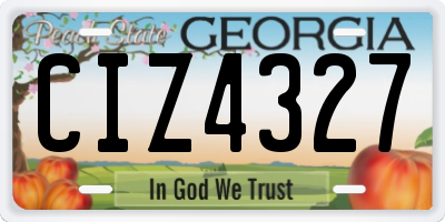 GA license plate CIZ4327