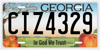 GA license plate CIZ4329