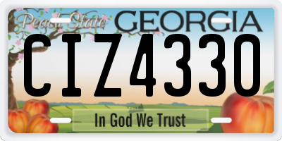 GA license plate CIZ4330