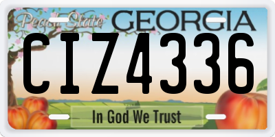 GA license plate CIZ4336