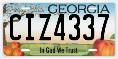 GA license plate CIZ4337