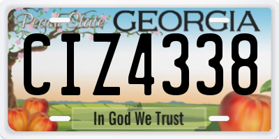 GA license plate CIZ4338