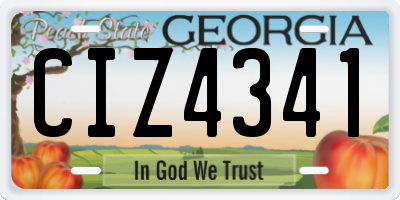 GA license plate CIZ4341
