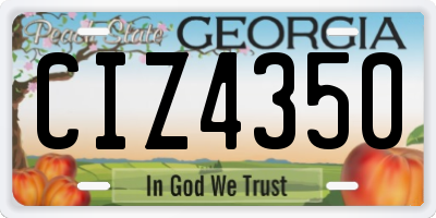 GA license plate CIZ4350