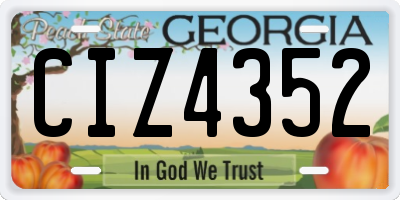 GA license plate CIZ4352