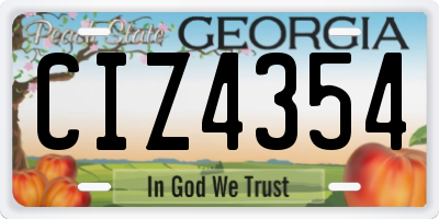 GA license plate CIZ4354