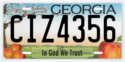 GA license plate CIZ4356