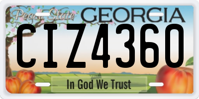 GA license plate CIZ4360