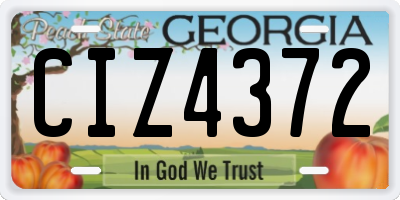 GA license plate CIZ4372